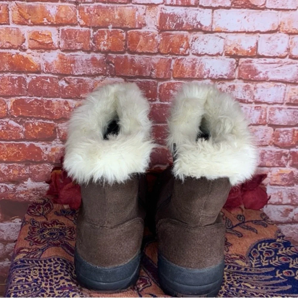 Sorel Chocolate Brown Waterproof Suede Fur Trimmed Northern Lite Ski Boo…
